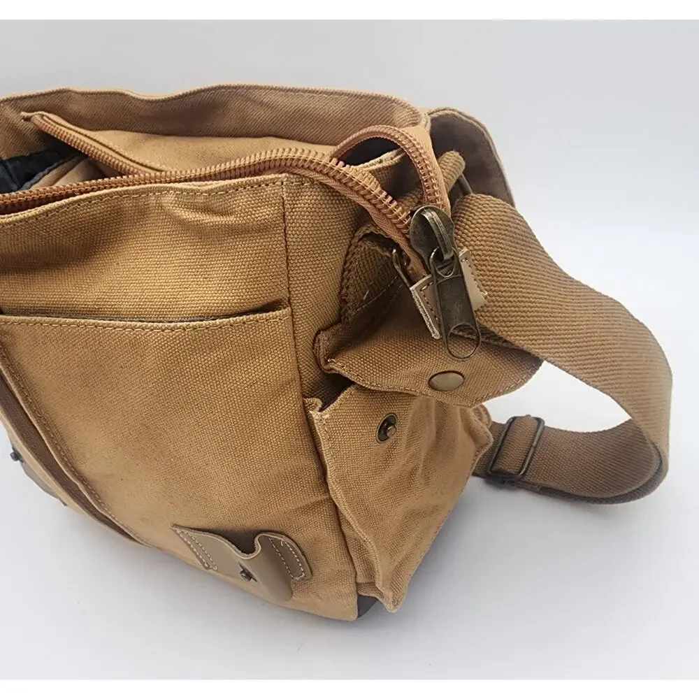 MOACC Canvas Camera Tote Bag Tan Beige Handle and Strap